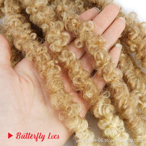 Butterfly Locs Crochet Hair 12inch Short Distressed Faux Locs Crochet Hair Pre Looped Natural Color  Butterfly Locs